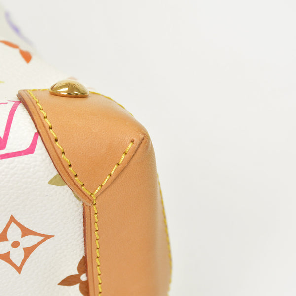 Very good condition LOUIS VUITTON Audra Bron handbag Takashi Murakami M40047 Gold hardware White Multicolor Used 4a001017