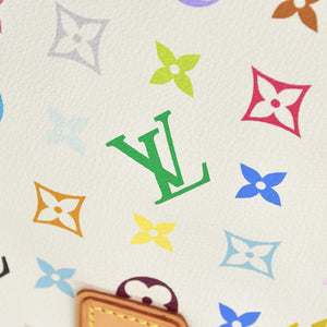 Very good condition LOUIS VUITTON Audra Bron handbag Takashi Murakami M40047 Gold hardware White Multicolor Used 4a001017