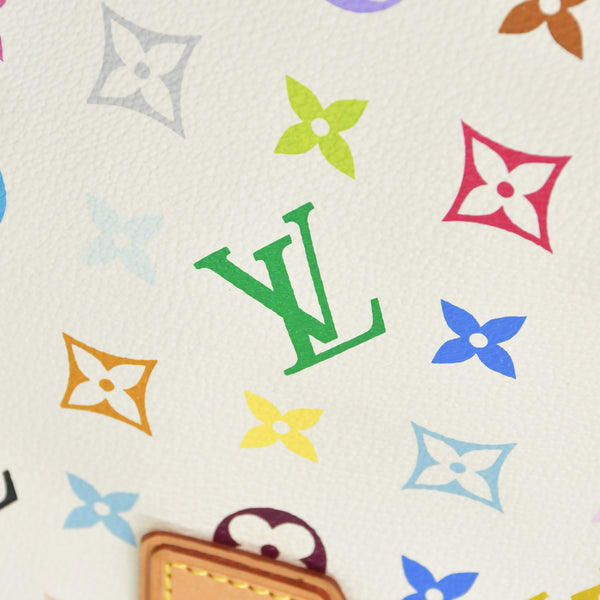 Very good condition LOUIS VUITTON Audra Bron handbag Takashi Murakami M40047 Gold hardware White Multicolor Used 4a001017
