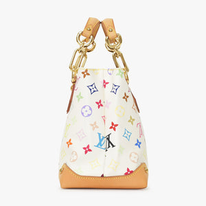 Very good condition LOUIS VUITTON Audra Bron handbag Takashi Murakami M40047 Gold hardware White Multicolor Used 4a001017