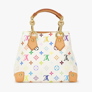 Very good condition LOUIS VUITTON Audra Bron handbag Takashi Murakami M40047 Gold hardware White Multicolor Used 4a001017