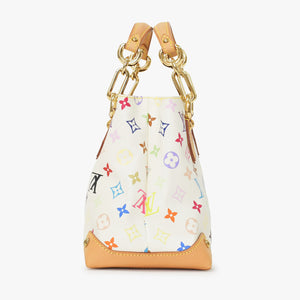Very good condition LOUIS VUITTON Audra Bron handbag Takashi Murakami M40047 Gold hardware White Multicolor Used 4a001017