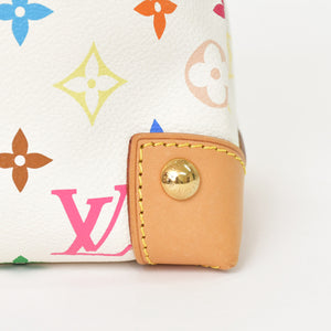 Very good condition LOUIS VUITTON Audra Bron handbag Takashi Murakami M40047 Gold hardware White Multicolor Used 4a001017