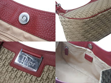 Load image into Gallery viewer, 極美品 Christian Dior クリスチャンディオール トロッター ハンドバッグ ブラウン レッド キャンバス 中古 4b001019