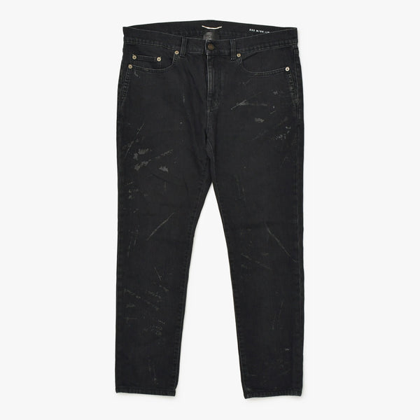 Saint Laurent Paris スキニーデニムパンツ Skinny Denim Pants コットン ブラック サイズ32 美品 中古 4b010238