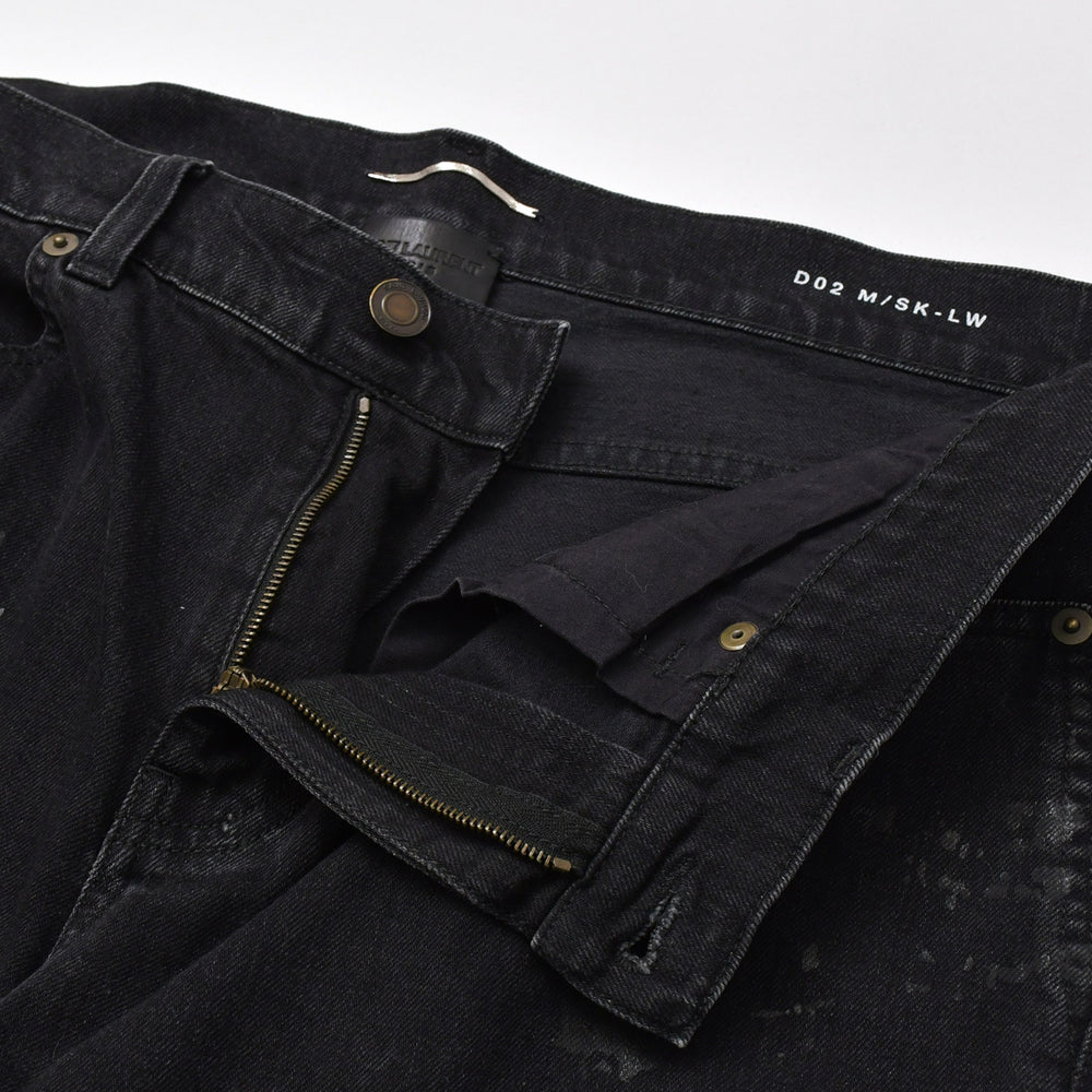 Saint Laurent Paris Skinny Denim Pants Cotton Black Size 32 Good Condition Used 4b010238