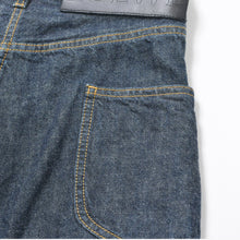 画像をギャラリービューアに読み込む, LOEWE ロエベ ハイウエスト フォールドデニムパンツ タグカット コットン D2292140IB インディゴ 濃紺 32 シルバー金具 美品 中古 4b010251