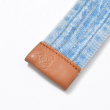 画像をギャラリービューアに読み込む, 極美品 LOEWE ロエベ ベルト ワイド デニム パンツ スカイ ブルー コットン イタリア製 サイズ 32 H526Y04W08 中古 4b010252