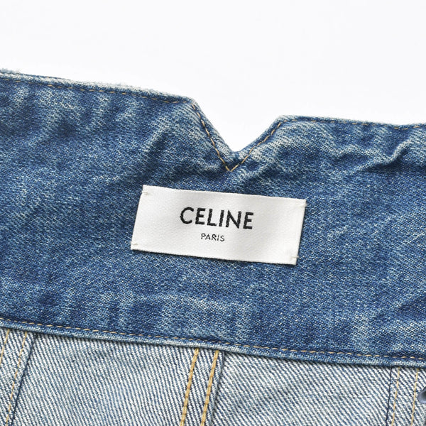 CELINE セリーヌ ジャンボ ハイウエスト ワイドデニムパンツ レディース ジーンズ 25 インディゴブルー 美品 中古4b010253