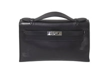 Load image into Gallery viewer, HERMES エルメス □H刻印 ハンドバッグ ポシェットケリー ブラック エヴァーグレイン ルテニウム金具 中古 4b001031