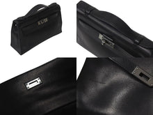 Load image into Gallery viewer, HERMES エルメス □H刻印 ハンドバッグ ポシェットケリー ブラック エヴァーグレイン ルテニウム金具 中古 4b001031