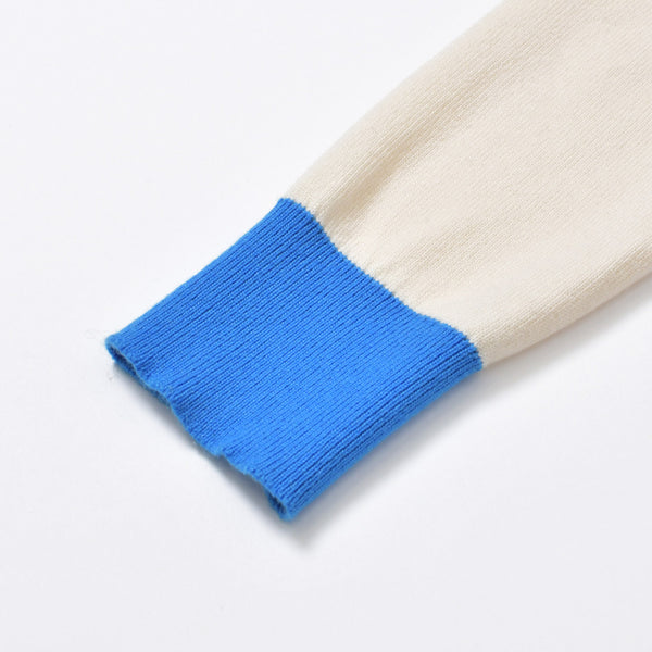 CHANEL CHANEL Logo Cardigan P61427K46799 Series 0 White Blue Cashmere Size 36 Good Condition Used 4b010311