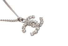 Load image into Gallery viewer, 極美品 CHANEL シャネル ココマーク ネックレス 重量約7.9g 04V刻印 全長約43cm ラインストーン メタル シルバー クリア 中古 4b001036