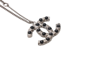 Very good condition CHANEL Coco mark necklace Weight approx. 11.5g 06C stamp Total length approx. 60cm Metal Rhinestone Colored stone Silver Used 4b001048