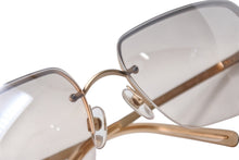 Load image into Gallery viewer, 極美品 CHANEL シャネル リムレス サングラス 4092-B c.102/8Z サイズ62□15 120 ココマーク ラインストーン ブラウン ゴールド 中古 4b001055