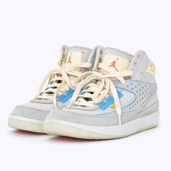 極美品 NIKE×UNION ナイキ×ユニオン AIR JORDAN2 RETORO スニーカー DN3802-001 グレー レザー スウェード サイズ JP24.5 US6.5 中古 4b010607