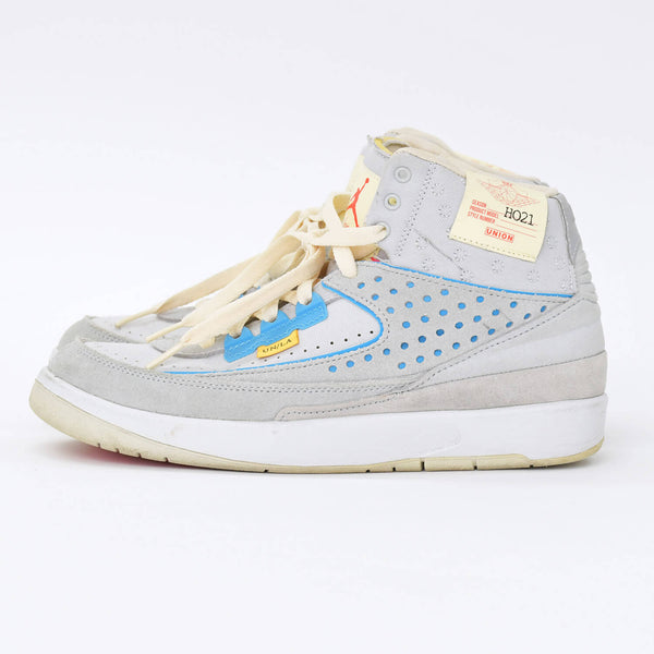 極美品 NIKE×UNION ナイキ×ユニオン AIR JORDAN2 RETORO スニーカー DN3802-001 グレー レザー スウェード サイズ JP24.5 US6.5 中古 4b010607