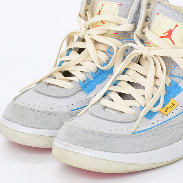 極美品 NIKE×UNION ナイキ×ユニオン AIR JORDAN2 RETORO スニーカー DN3802-001 グレー レザー スウェード サイズ JP24.5 US6.5 中古 4b010607