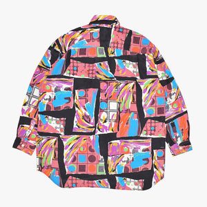 STONE ISLAND ストーンアイランド 総柄シャツ マルチカラー ブラック ピンク ブルー サイズｓ美品 中古 010642