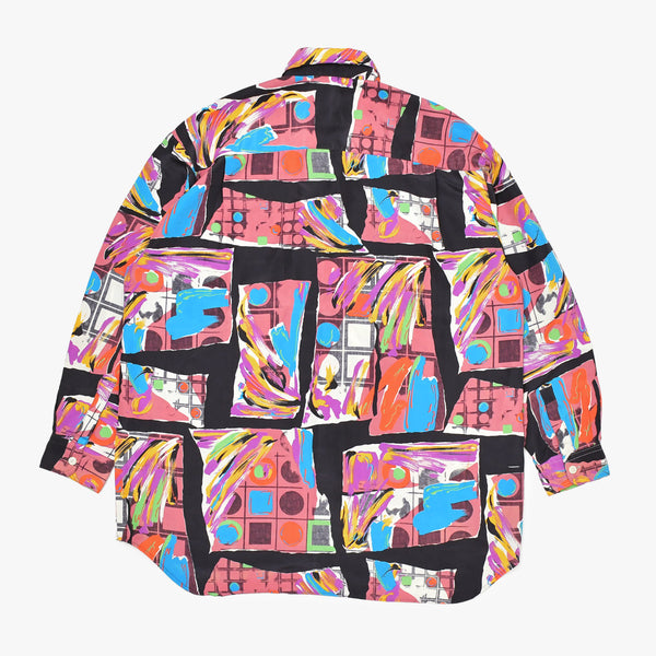 STONE ISLAND ストーンアイランド 総柄シャツ マルチカラー ブラック ピンク ブルー サイズｓ美品 中古 010642