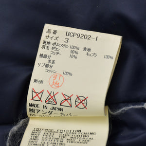 UNDERCOVER アンダーカバー アーカイブ レザースリーブ ダウンジャケット ネイビー ホワイト サイズ3 美品 中古 4b010648