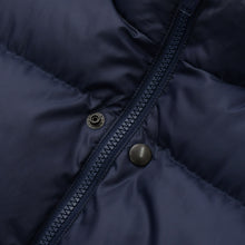 画像をギャラリービューアに読み込む, UNDERCOVER アンダーカバー アーカイブ レザースリーブ ダウンジャケット ネイビー ホワイト サイズ3 美品 中古 4b010648