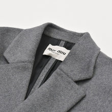 画像をギャラリービューアに読み込む, 新品未使用 MIUMIU ミュウミュウ テーラードジャケット MH1853 グレー ウール サイズ36 中古 4a001069