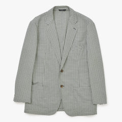 HERMES エルメス テーラードジャケット チェック アウター メンズ サイズ 52 ウール グリーン ブラウン 美品 中古 4a001074