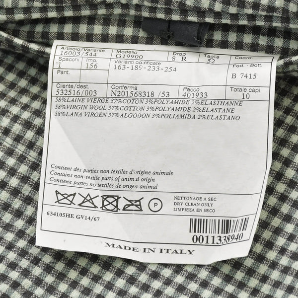 HERMES エルメス テーラードジャケット チェック アウター メンズ サイズ 52 ウール グリーン ブラウン 美品 中古 4a001074