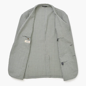 HERMES エルメス テーラードジャケット チェック アウター メンズ サイズ 52 ウール グリーン ブラウン 美品 中古 4a001074