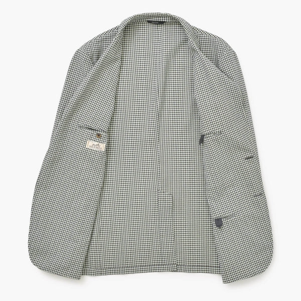 HERMES エルメス テーラードジャケット チェック アウター メンズ サイズ 52 ウール グリーン ブラウン 美品 中古 4a001074