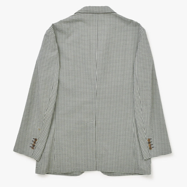 HERMES エルメス テーラードジャケット チェック アウター メンズ サイズ 52 ウール グリーン ブラウン 美品 中古 4a001074