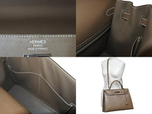 Load image into Gallery viewer, 極美品 HERMES エルメス ケリー35 ハンドバッグ □O刻 2011年 外縫い カーフスキン エトゥープ シルバー金具 中古 4b001082