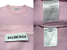 画像をギャラリービューアに読み込む, BALENCIAGA バレンシアガ 半袖Tシャツ 578137 サイズM ロゴプリント ピンク ブラック コットン 美品 中古 4b001085