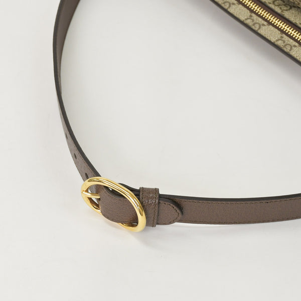 極美品 GUCCI グッチ ブロンディベルトバッグ GGスプリームキャンバス ベージュ インターロックキングG ラウンドGロゴ ウエストバッグ ゴールド金具 718154 中古 4a001086