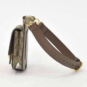 極美品 GUCCI グッチ ブロンディベルトバッグ GGスプリームキャンバス ベージュ インターロックキングG ラウンドGロゴ ウエストバッグ ゴールド金具 718154 中古 4a001086