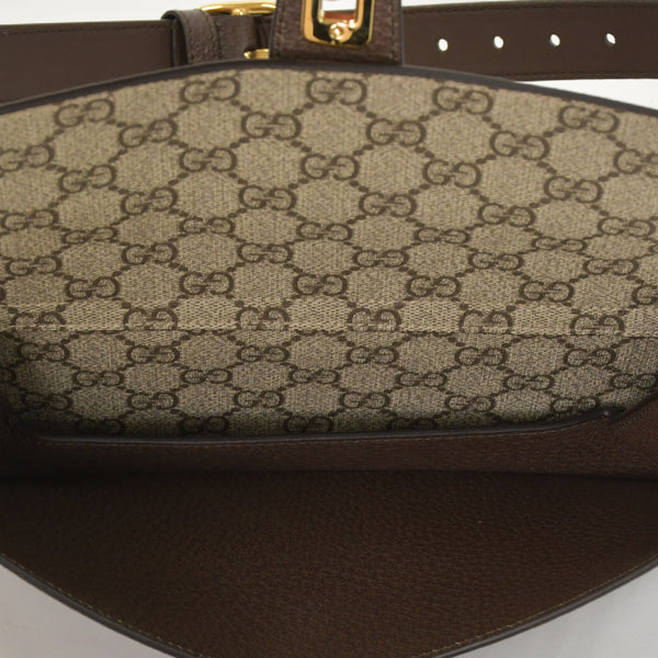 極美品 GUCCI グッチ ブロンディベルトバッグ GGスプリームキャンバス ベージュ インターロックキングG ラウンドGロゴ ウエストバッグ ゴールド金具 718154 中古 4a001086