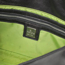 画像をギャラリービューアに読み込む, 極美品 FENDI フェンディ マンマバケット ワンショルダーバッグ 2470 26424 008 レザー ブラック グリーン シルバー金具 中古 4b010886