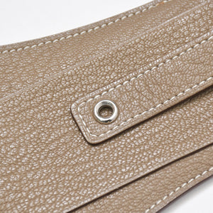 極美品 HERMES エルメス ラージタグ ネームタグ バッグチャーム ◻︎M刻印 シェーブル エトゥープ シルバー金具 中古 4b010927