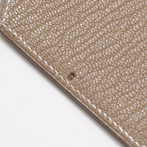 極美品 HERMES エルメス ラージタグ ネームタグ バッグチャーム ◻︎M刻印 シェーブル エトゥープ シルバー金具 中古 4b010927