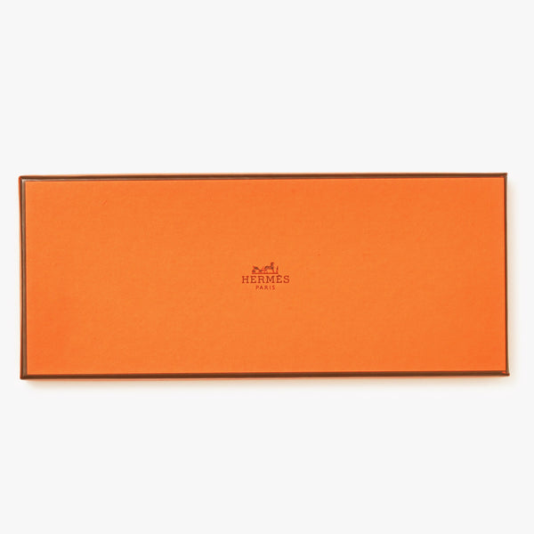 極美品 HERMES エルメス ラージタグ ネームタグ バッグチャーム ◻︎M刻印 シェーブル エトゥープ シルバー金具 中古 4b010927