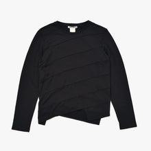 Load image into Gallery viewer, 極美品 ISSEY MIYAKE イッセイミヤケ ホワイトレーベル ボーダー柄 長袖Tシャツ トップス ブラック サイズ2 中古 4b010946