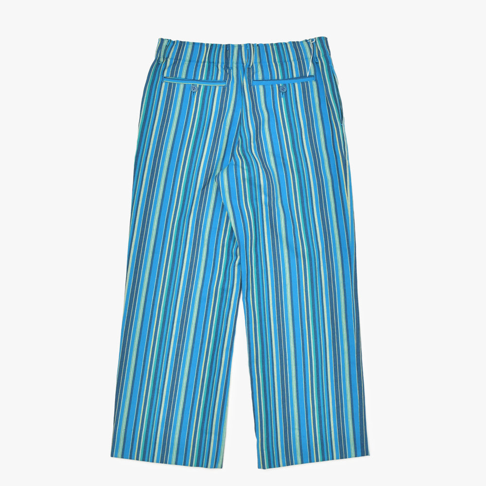ISSEY MIYAKE FETE イッセイミヤケ ストライプ柄 パンツ IF44FF602 ウール コットン ブルー サイズ1 美品 中古 4b010949