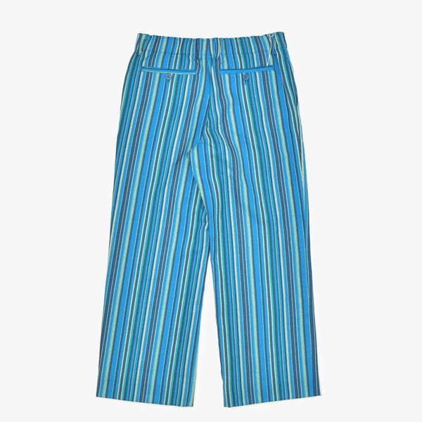 ISSEY MIYAKE FETE イッセイミヤケ ストライプ柄 パンツ IF44FF602 ウール コットン ブルー サイズ1 美品 中古 4b010949