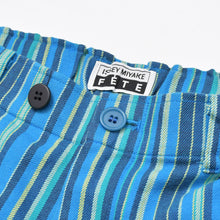 Load image into Gallery viewer, ISSEY MIYAKE FETE イッセイミヤケ ストライプ柄 パンツ IF44FF602 ウール コットン ブルー サイズ1 美品 中古 4b010949