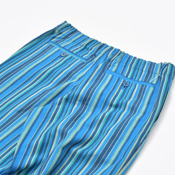 ISSEY MIYAKE FETE イッセイミヤケ ストライプ柄 パンツ IF44FF602 ウール コットン ブルー サイズ1 美品 中古 4b010949