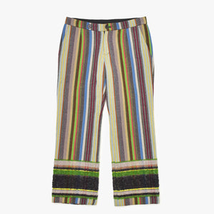 ISSEY MIYAKE イッセイミヤケ Haat ハート ストライプ柄 マルチカラー パンツ 美品 中古 4b010950