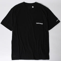 新品未使用 CHROME HEARTS クロムハーツ 半袖Tシャツ サイズXL スクロールラベルロゴ ブラック ホワイト プリント 新型 中古 4a009018