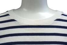 画像をギャラリービューアに読み込む, ALAIA アライア 半袖Tシャツ AA9H02913J043 サイズ38 ボーダー ロゴ プリント ホワイト ネイビー 美品 中古 4b001106