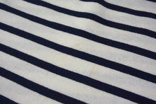 画像をギャラリービューアに読み込む, ALAIA アライア 半袖Tシャツ AA9H02913J043 サイズ38 ボーダー ロゴ プリント ホワイト ネイビー 美品 中古 4b001106